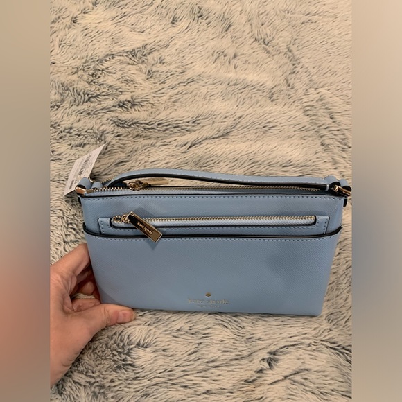 💎 Kate Spade Sadie Saffiano Leather Top Zip Blue Crossbody Set Bag 💎 - Picture 2 of 7